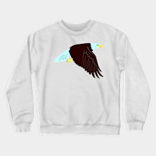 Bald Eagle Flying Wings Down Retro Crewneck Sweatshirt